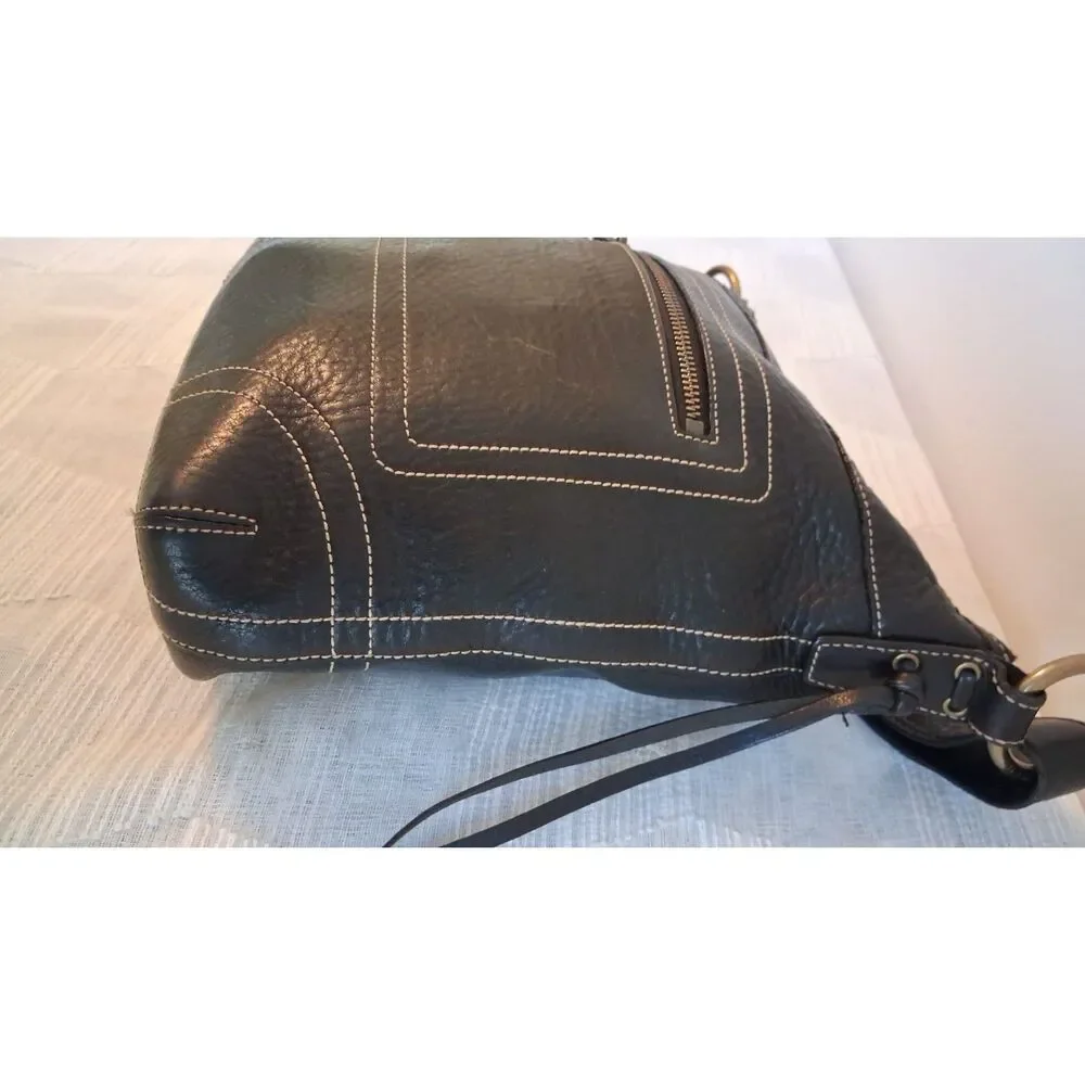 Vintage Coach Chelsea Laced Convertible Handbag Black 10399
